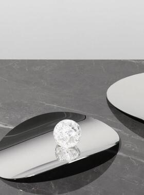 简约现代金属几何镜面摆件样板房间家居客厅桌面创意展厅软装饰品