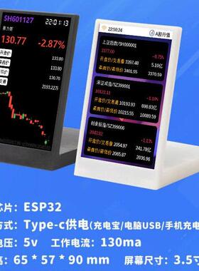 实时股票行情屏A股币价预警桌面时钟联网股票数据分时k线显示器