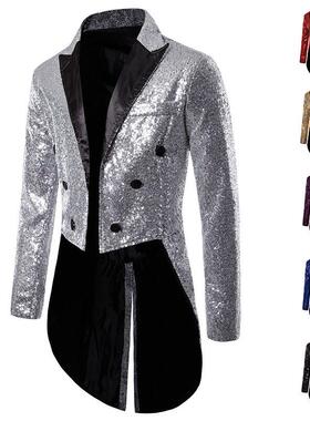 Men's suit tailcoat, banquet performance sequin men's coat