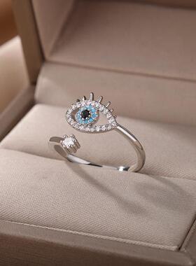 Lucky Turkish Evil Eye Rings For Women Opening Adjustable St