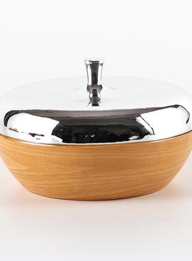 北欧仿实木储物罐干果盒糖果罐装饰盒样板房酒店售楼处前台装饰品