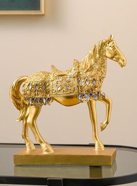 欧式马到成功酒柜装饰品摆件玄关隔断客厅办公室桌面家居工艺品