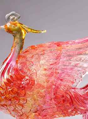 高档璃凤琉凰家居蜜摆件装饰品闺女性结品婚礼物凤舞九天工艺婚庆