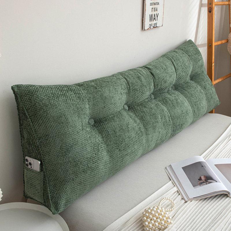 New style simple solid color bedside cushion large backrest soft bag anti-collision tatami bay window cushion removable and washable