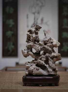 园冶志文人空间太湖石苏工底座家居摆件饰品茶室书房精品