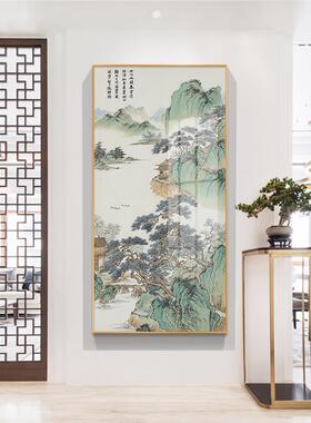 进门金山福地入户新中式玄关走廊过道装饰画壁画山水画国画挂画