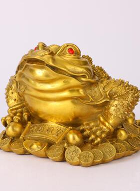 厂家 黄铜金蟾 摆件 元宝金蝉 三足蟾蜍店铺开业礼品