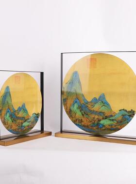 店中式千江山亚MC-TY-77克力屏风摆件样版房售楼新处酒大里堂桌面