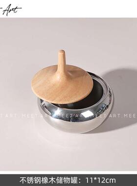 现代简约样板房皮革咖啡壶摆件几何托盘客厅茶几饰品飘窗装饰