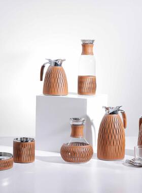 梵茜北欧现代天湖蓝色食用级304不锈钢保温壶冷水壶桌面实用摆件