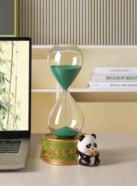 创意成都熊猫文创沙漏摆件办公室节节高升励志解压装饰品生日礼物