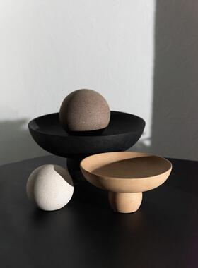 Dnnni侘寂风旧黑色托盘简约新中式收纳果盘桌面餐桌茶几客厅酒柜