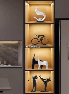 轻奢酒柜摆件电视柜艺术家居装饰品办公室风生水起客厅感