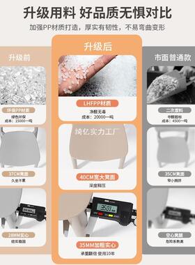 加厚塑料椅子家用休闲吃饭餐椅餐桌餐厅简约叠放商用凳子靠背北欧