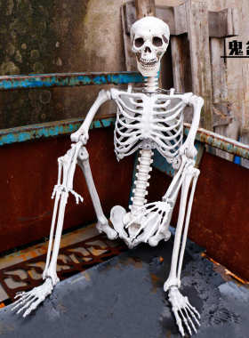 仿真骨架密室塑装饰165cm万圣节骨架热销道具鬼屋人体骷髅