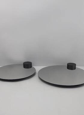 现简约皮代革不锈钢圆托盘1307件客厅玄关卧室酒店椭软摆装家居装