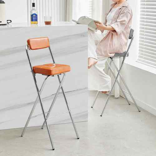 2025新款吧台椅子60cm靠背椅折叠高脚凳久坐不累厨房做饭专用凳子 - 图3