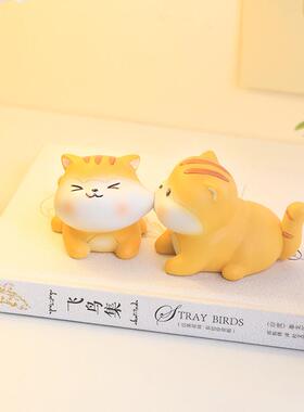 如可爱办桌面猫咪摆件果室树脂创意情侣R2F7Y0恋爱节公日礼物橘猫