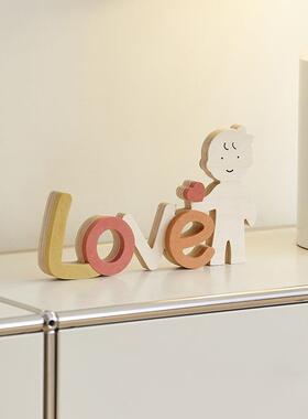 wozoom男女情侣款奶油风摆件客厅玄关桌面电视柜家居装饰品