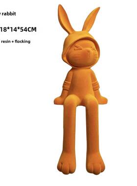 卡通成群的兔子坐姿装饰客厅电视柜入口柜台家庭可爱的娃娃桌面装