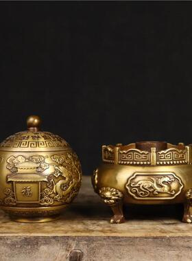 古玩收藏铜时来运转九转乾坤摆件 四神兽 能量爆棚家居装饰