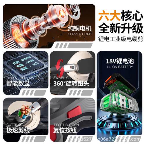 电电动电缆剪充式液剪用905高压电缆线剪刀钢绞线铁管专压线缆钳 - 图1