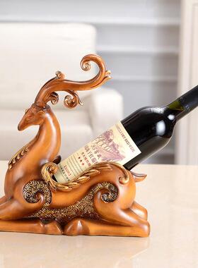 直销新款树脂工艺品客厅创意红酒架摆件家居酒柜隔板装饰品现代北