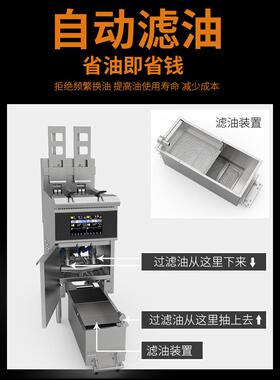 一喜OFE-H213L商用扁管可翻转油炸锅自动提升触摸屏滤油炸炉
