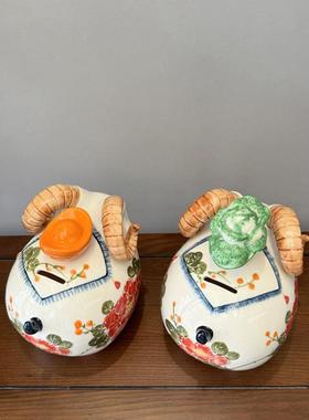 正品陶吉瓷招羊摆件祥物家居办公视桌面装饰品客厅玄关电柜财酒柜