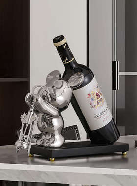 轻奢高档酒柜暴力熊酒架摆件红酒托电视柜餐边柜置物架家居装饰品