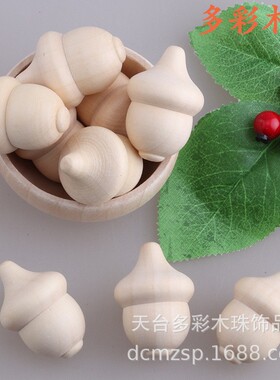 60mm彩绘木碗儿童实木过家家厨房餐具小木碗玩具木质工艺品