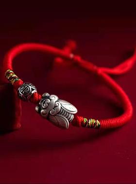 逢考必过银蝉手链女高考上岸编织手绳金榜题名幸运符五彩绳