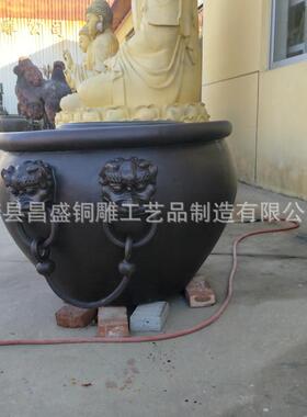 大型铜缸摆件仿古故宫缸园林大铜缸摆件带字铜缸销售