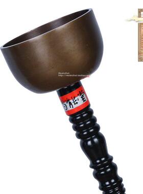 台湾铜质木柄引磬寺院早晚课诵经文引罄助念引庆法会法器佛具