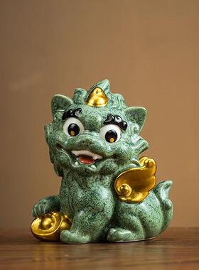 招财貔貅摆件一对聚财陶瓷客厅办公室装饰品店铺公司开业大吉礼物