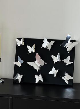 中古风蝴蝶装饰画客厅软装电视柜摆台玄关高级感小众挂画桌面摆件