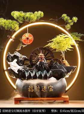 正品流水摆件品造景循环水客厅桌面室成装饰景观玄工艺品办公关饰