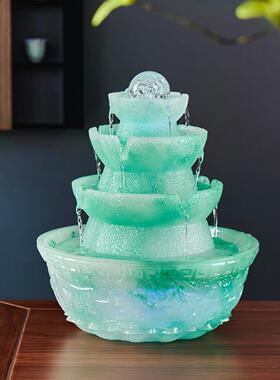 八方来财风水轮水晶球循环流水摆件风生水起小喷泉客厅玄关装饰品