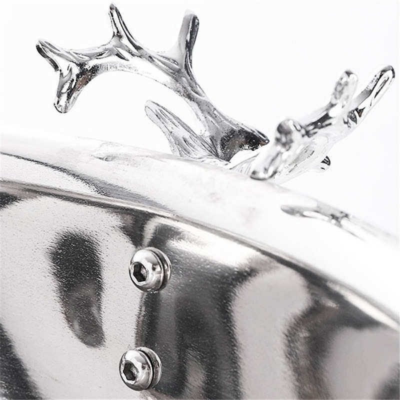 创意不锈钢鹿头冰桶 大号香槟盘欧式复古红酒洋酒冰酒盆冰桶13.5L,淘宝优惠券,粉丝福利购,淘宝优惠卷