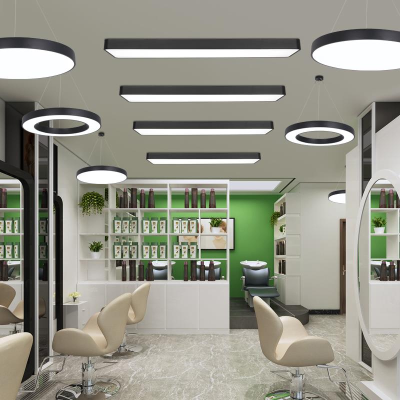 理髲店灯吊灯超亮店铺商用舞蹈室长条灯发廊美甲美发店专用吸顶灯 - 图2