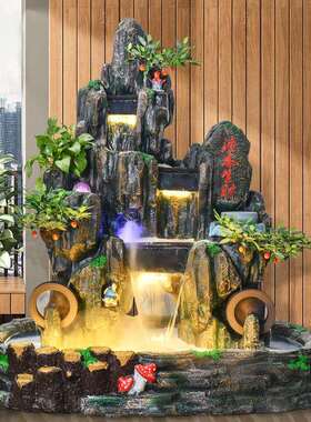 假山流水喷泉循环水景摆件鱼池瀑布景观公司加湿器客厅阳台造景