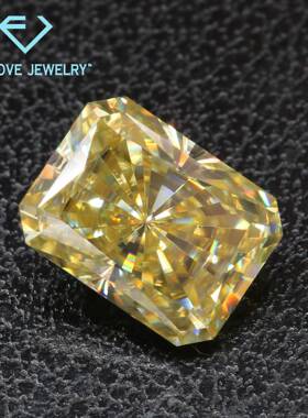 雷迪恩金黄莫桑石裸石 深中浅黄色莫桑石 冰花切割原色不镀色