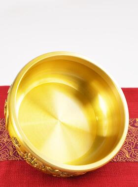 宏达 全黄铜大号麒麟纳福聚宝盆 家居玄关聚宝盆礼品铜器摆件