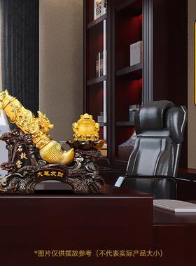 大笔发财招财金蟾摆件中式客厅老板办公室酒柜装饰品公司开业礼物