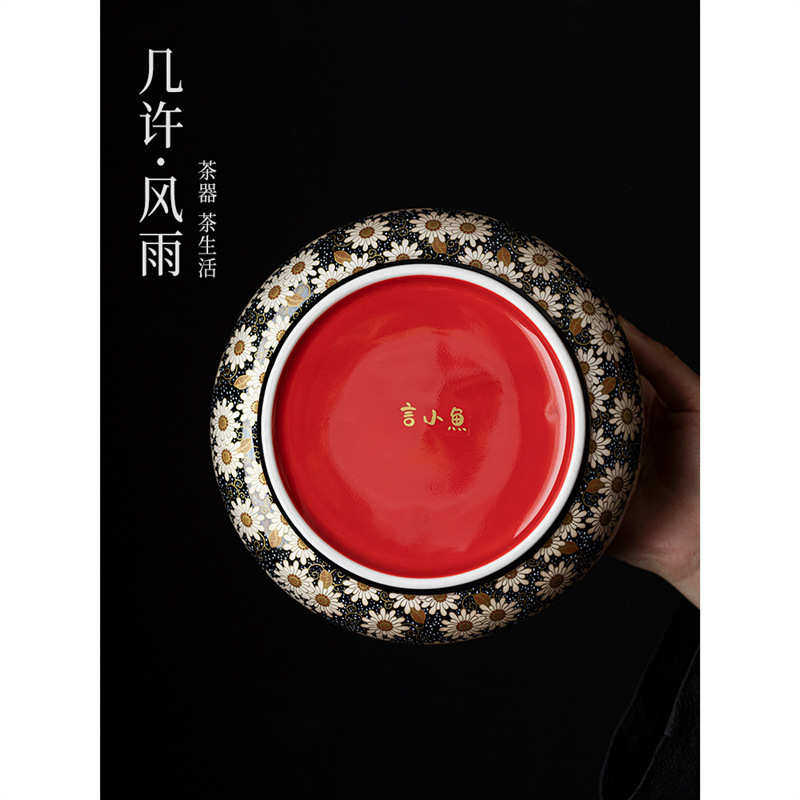 茶洗笔洗手工高档金银水缸缸废家用错茶渣号大茶具陶瓷建水批发,淘宝优惠券,粉丝福利购,淘宝优惠卷