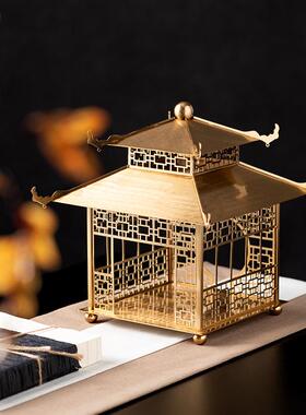 左顾新中RZB-2628式金属镂筑处凉亭宝塔摆件样建版房售楼会所软装