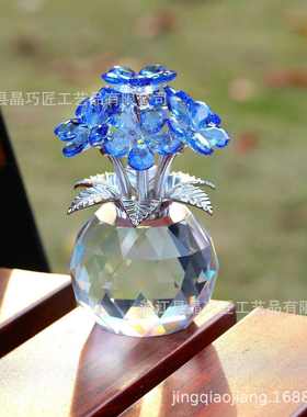 水晶勿忘我摆件-永恒爱情 企业纪念品厂家直销婚庆礼品