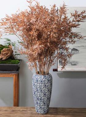 摆件装器花瓶软中式花瓶32cm花陶瓷高青花干花花瓶家居复古样板房