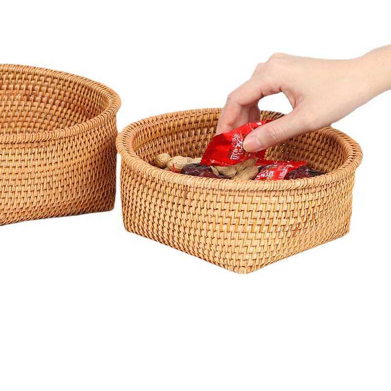 秋藤水果篮编织藤编茶叶点心零食小收纳筐篮可降解草柳编收纳框盒,淘宝优惠券,粉丝福利购,淘宝优惠卷