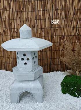 户外草坪石灯笼日式庭院装饰灯仿古中式石头灯家用石灯塔造景摆件